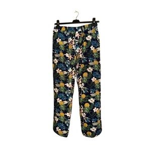 Pineapple & Tropical Patterned Chicoree Drawstring Pants (Size L)